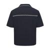 MALBON GOLF Summer Pleated Half-Open Collar T-Shirt Navy (Man)