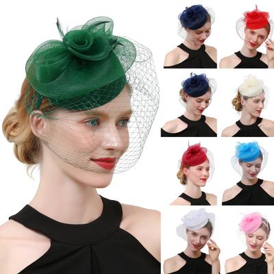 (Projector)Women Girls Mesh Fascinators Hat Cocktail Party Headband Headpiece Wedding Hat