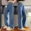 Mädchenhosen Frühling und Herbst Locker Gerade Bein Herbsthosen Modischer Westernstil Große Kinder Weitbeinige Hosen Herbst Kinderjeans