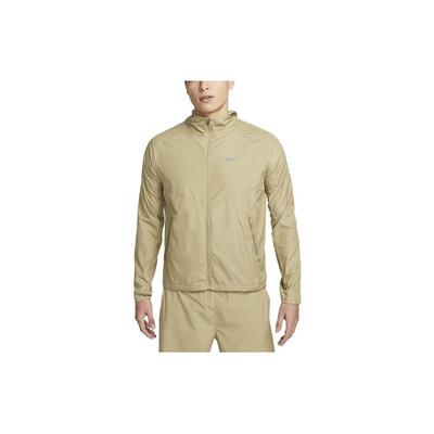 Veste de sport tissée à capuche avec imprimé logo réfléchissant pour homme Vêtements d'extérieur Kaki DD4747-276