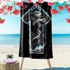 Ferocious Wolf Storm Roar Print Beach Towel, Quick Drying, Suitable for Travel, Outdoor Sports, Jogging, the Beach and Swimming, Gift