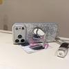 Apple 17 Pro Max High-End Rhinestone Mirror Stand Case for Women - Drop-Proof, Stylish Fit for 16 Pro and 15/14/13 Series.