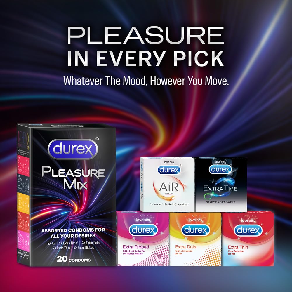 Durex 5 In 1 Pleasure Pack | Assorted Condoms | 20 Units