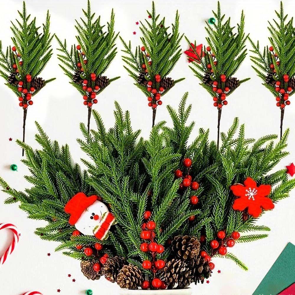 

DIY Wreath Gifts Artificial Pine Plants Handmade Fake Plants Simulation Green Plant Christmas Tree 49cm