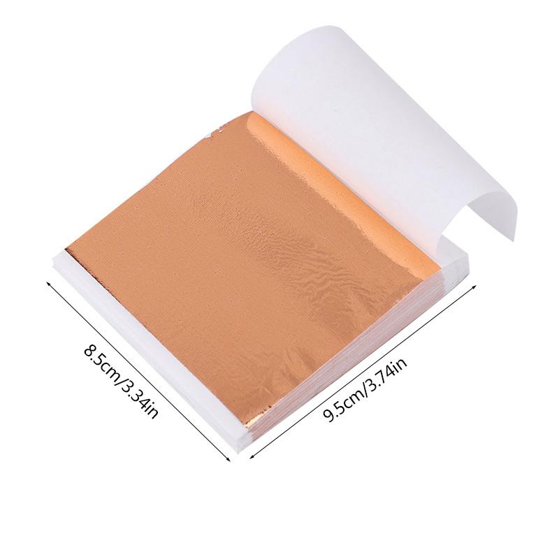 100Pcs Imitation Gold Foil Paper Leaf Sheets for Gilding Funiture Lines Wall Craft Home Decoration Wedding Party Gift DIY Nail