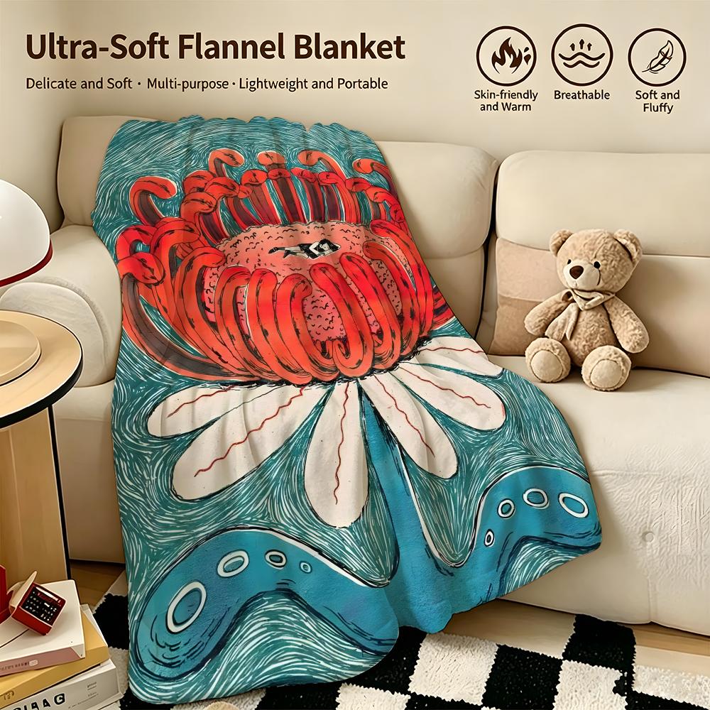 artist KKaitlin Britoo Throw Warm Soft Flannel Blanket Multiuse for Sofa Bed Camping Travel Nap