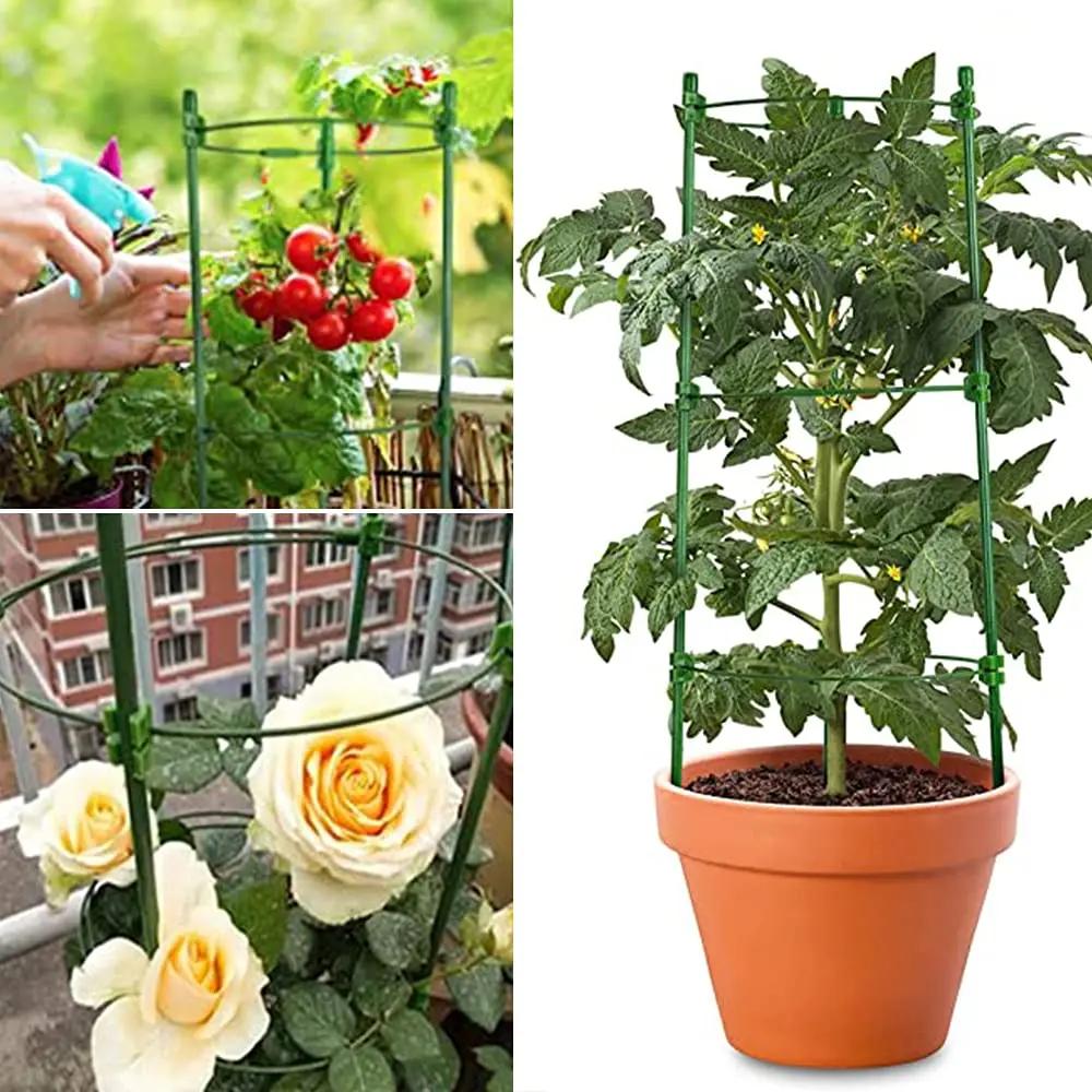 45 cm verstellbare Tomatenpflanzenstütze, Gartenkletter-Rebenregal, Pflanzentopfstütze, Pflanzenstab für Blumengitterhalterung