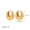 Vintage Stainless Steel Texture Chunky Hoop Earrings for Women Gold Plated Mini Circle Piercing Ear Buckle Statement Zircon