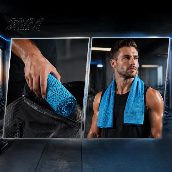 Yoga Exercise Towel 90x30cm Cooling for Face, Chilly Sports with Storage Bag Outdoor Gear And Carabiner, Portable Cold Neck Wrap Workout Recovery Gym