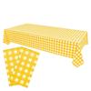 2 Pack Yellow and White Gingham Tablecloth 54 X 108 Inches Plastics Desktop Decoration Rectangle Waterproof & Wrinkle