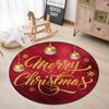 Merry Christmas Round Area Rugs Indoor Cartoon Snowman Throw Circle Rug Entryway Doormat Floor Carpet for Bedroom Living Room
