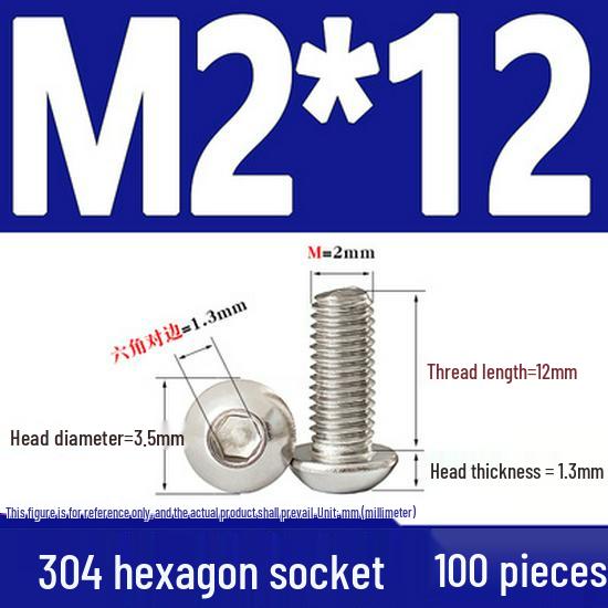 ISO7380 Stainless Steel Hex Drive Dome Head Screws - M2 to M16
