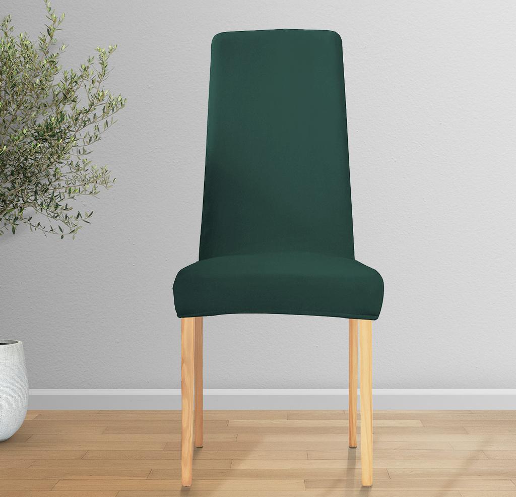 Cover For Chair Narrow Backrest Velvet Plush Thick Bottle Green