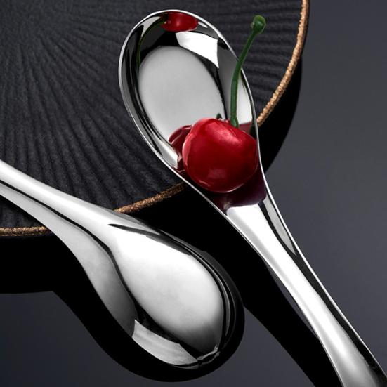 Soup Spoons Stainless Steel Dinner Spoons Heavy Duty Thick Short Handle Table Spoons for Soup Cereals Bouillon Dessert