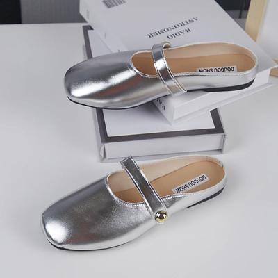2024 Hot Selling Versatile Women's Baotou Slippers Summer Comfortable Outerwear Slippers Solid Color Square Toe Women's Shoes