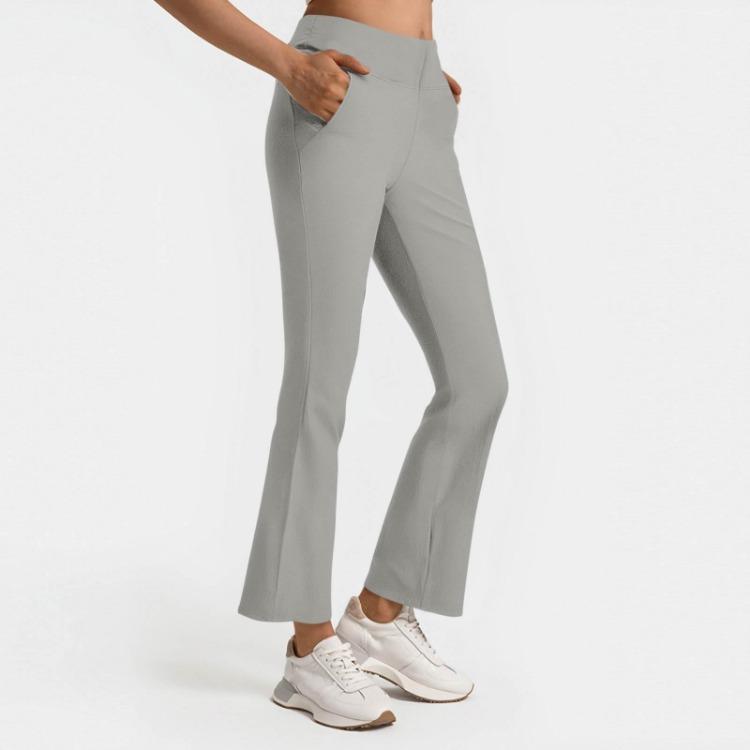 

High Waist Elastic Waist Casual Pants Women Solid Color Fashion XXL