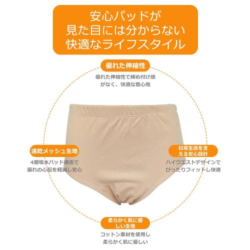 Tosiyoi Women's Incontinence Panties, 95% Cotton, with Absorbent Pads, 100cc Absorbency, Comfortable Panties for Women and Seniors, Loose Fit, Deep Fi