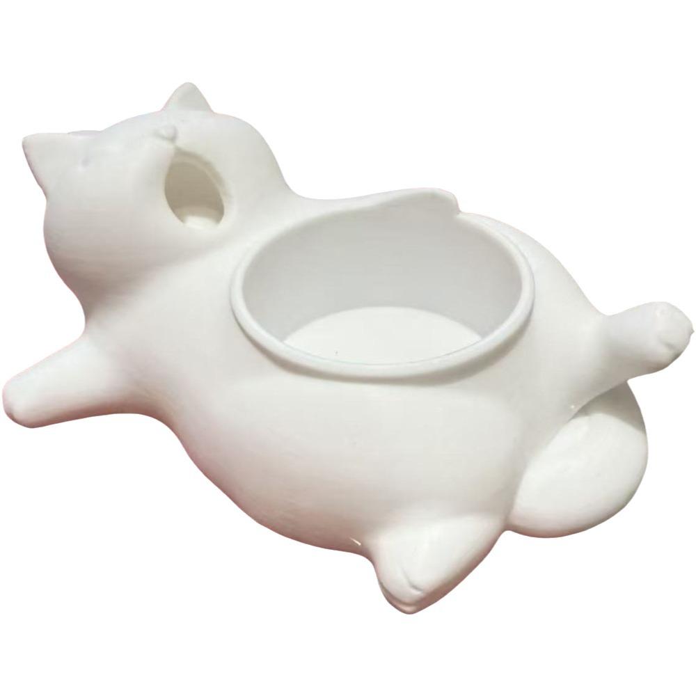 Multi-functional Cat Flower Pot 3D Printed Desktop Storage Box  Home Decoration белый
