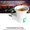 3PCS Practical White E27 LED Light Socket To EU Plug/US Plug Holder Adapter Converter ON/OFF for Bulb Lamp