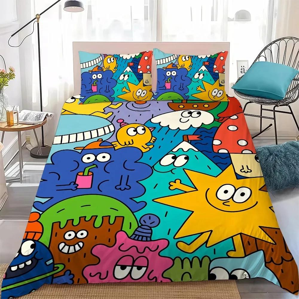 Fashion N-Nina D-Dzyvulska Duvet Cover Pillowcase Bedding Set Kids Boy Girl Student Dorm 2/3piece Set Single Double Size Gift
