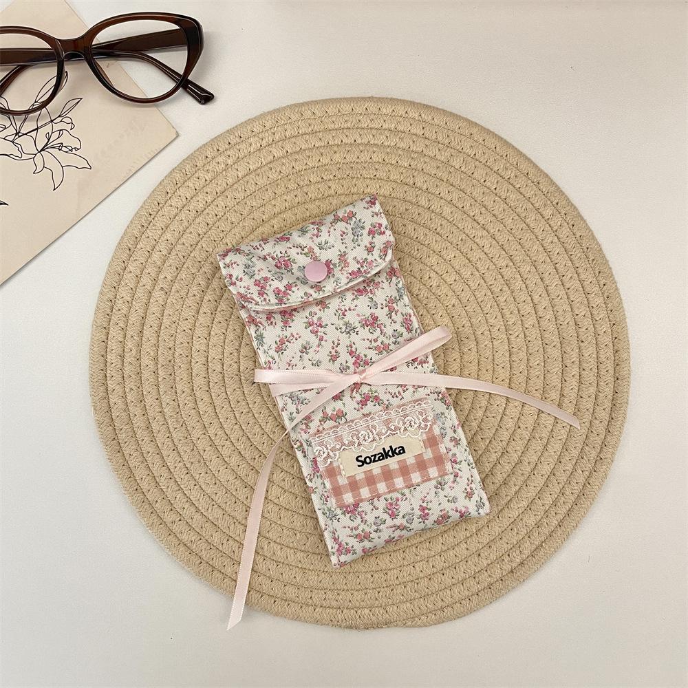 Floral Splicing Glasses Storage Bag Portable Glasses Bag Women's Sunglasses Glasses Case Fabric Storage Bag