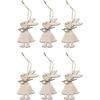 A Set Of 6 Easter Bunny Shaped Wooden Easter Decorations - Easter Tree Decorations - Home, Garden, Easter Party Decorations