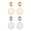 Hollow Out Oval Studs Earrings Antique Inspire Fashion Jewelry Comfortable Daily Wear Alloy Materials