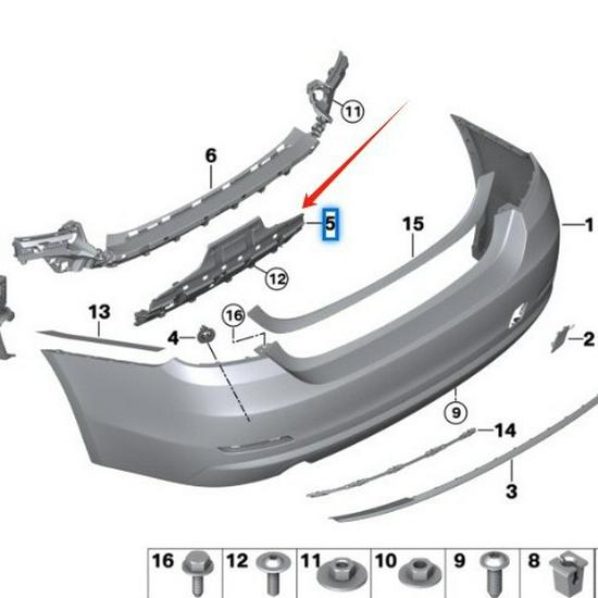 Rear Bumper Center Bracket for BMW 4 Series F32/F33 - Part 51127285563