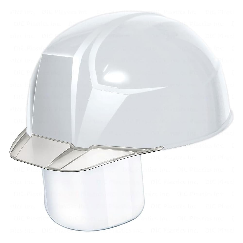 DIC Lightweight Helmet with Shield White/Clear No Ventilation