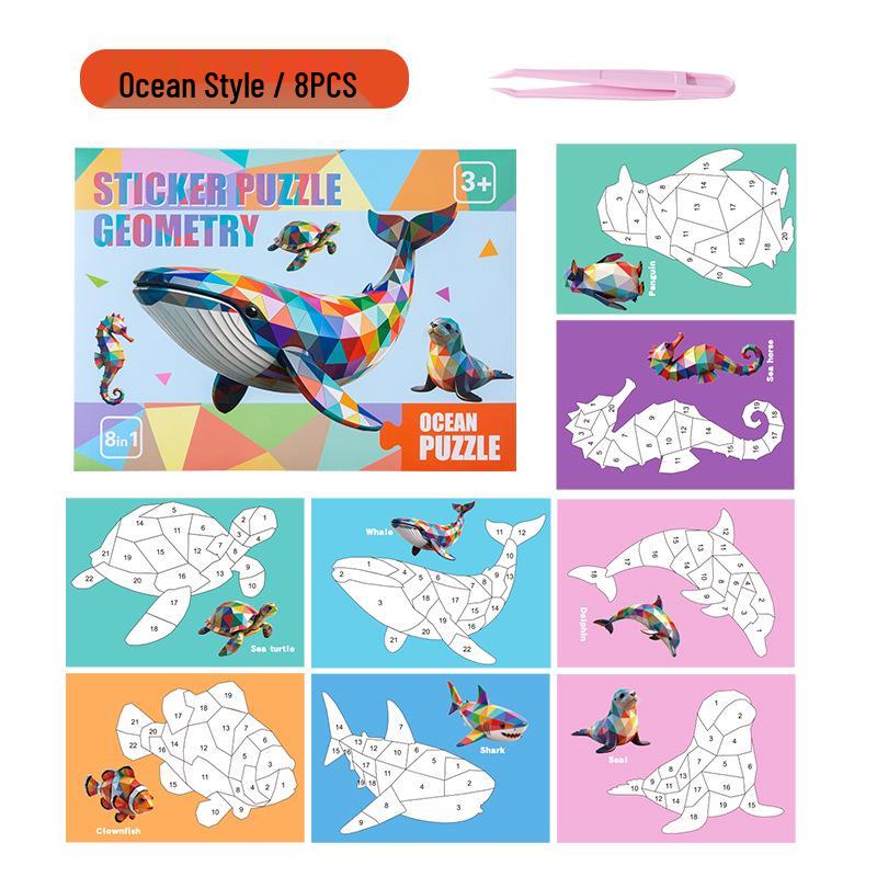 Handmade DIY Animal Puzzle Painting Stickers for Kindergarten Education (Ages 3-6)