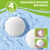 Scum Sponge Hot Tub 4pcs Reusable Oil Absorbing Ball 7.5cm Pool Spa Bathtub Clear Water Cleaner Bathroom Floating Absorber White