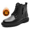 Martin Boots Men's Winter New Versatile Velvet Tooling Casual High-top Leather Boots Warm Cotton Boots Non-slip