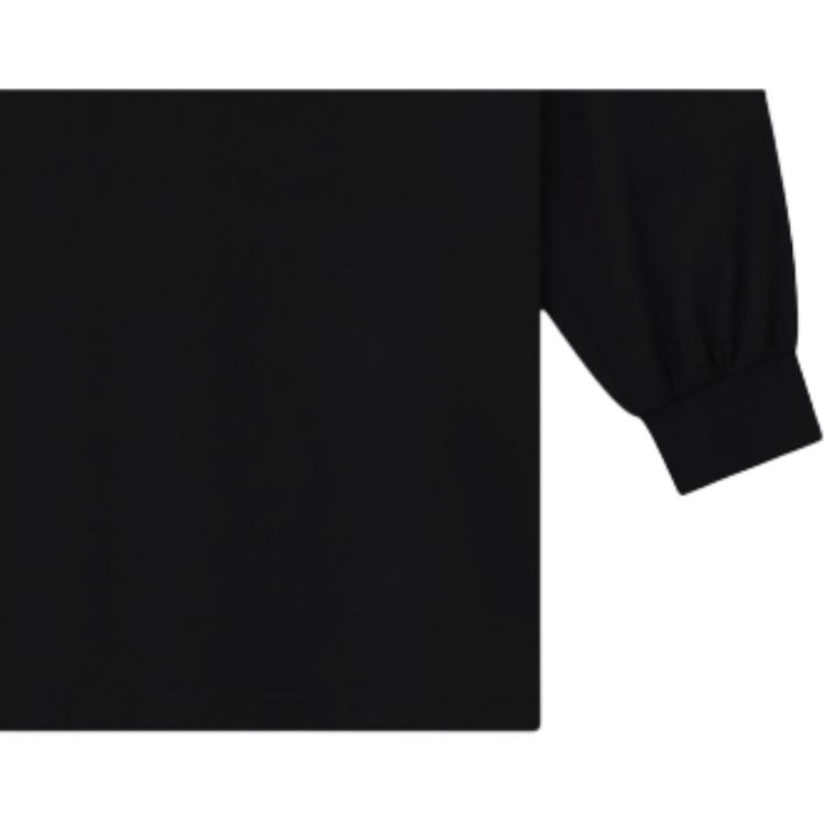 WE11DONE Ss24 Rhinestone Dot Logo Oversized Long Sleeve T-Shirt Unisex Tops Black WD-TT0-24-811-U-BK