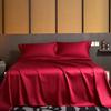 Summer Luxury Satin Silk-Like Bed Sheet Set (Flat Sheet + Fitted Sheet + Pillowcase) Solid Color Mattress Cover Twin Full Queen