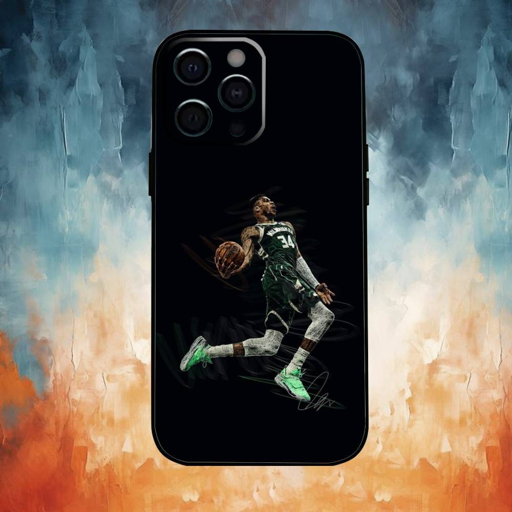 Basketball G-Grieche F-Freak Giannis Antetokounmpo 34 Handyhülle Für iPhone17,16,15,14,13,12,11 Plus,Pro Max Weiche Schwarze Hülle iPhone17 gray