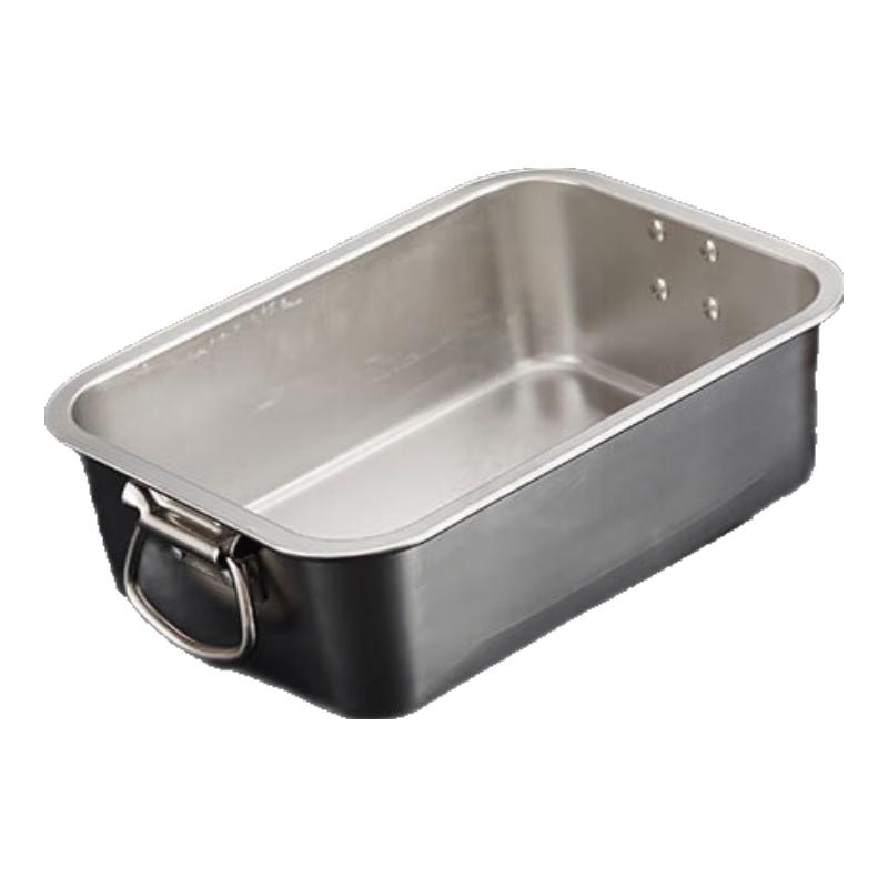 Прямоугольный сервировочный таз из нержавеющей стали с ручками