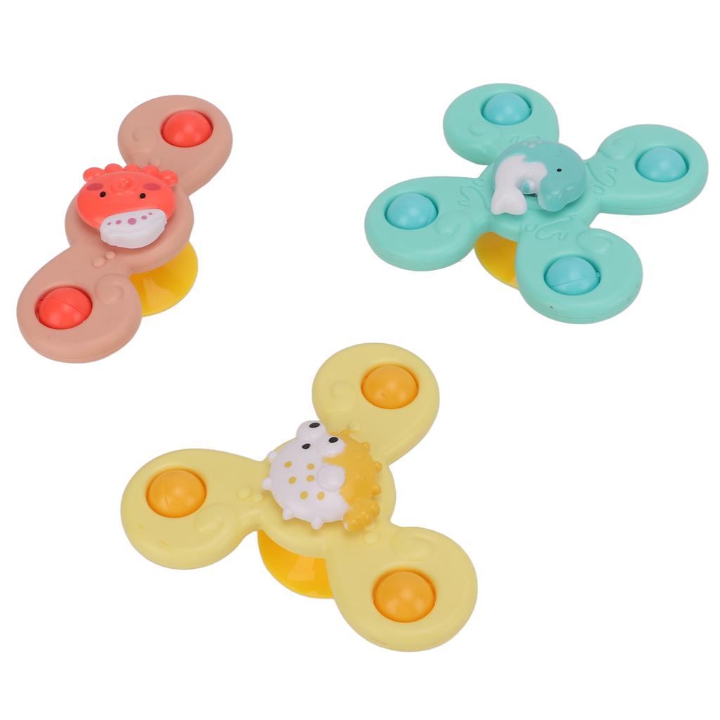 3 Pcs Suction Cup Spinner Toys Rotating Flower Suction Cup Toys Waterproof Rustproof Baby Fidget Spinners Bathroom Toys