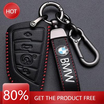 Caliente 2025 Funda de Cuero para Llave de Coche Llavero Soporte Protector Cubierta Para E90 E60 E70 E87 Serie 1 3 5 6 M3 M5 X1 X5 X6 Z4 Bolsa Auto