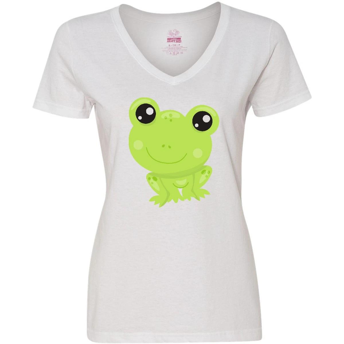 Inktastic Cute Frog, Little Frog, Baby Frog, Green Frog V-Neck kids boys T-Shirt 100