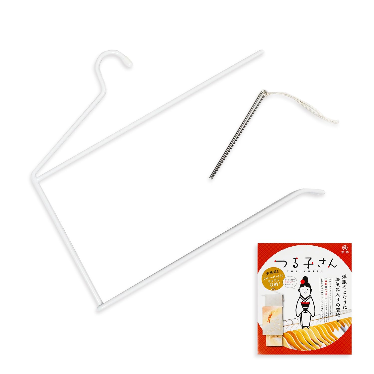 

Kimono Hanger Hanger per Hanger Made in Japan with Collar Stopper White Easy Closet Storage Hanging Storage Wrinkle Prevention Formal Wear Adult Women белый