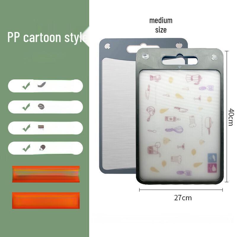 ZISIZ Double-Sided Stainless Steel & Wheat Straw Cutting Board