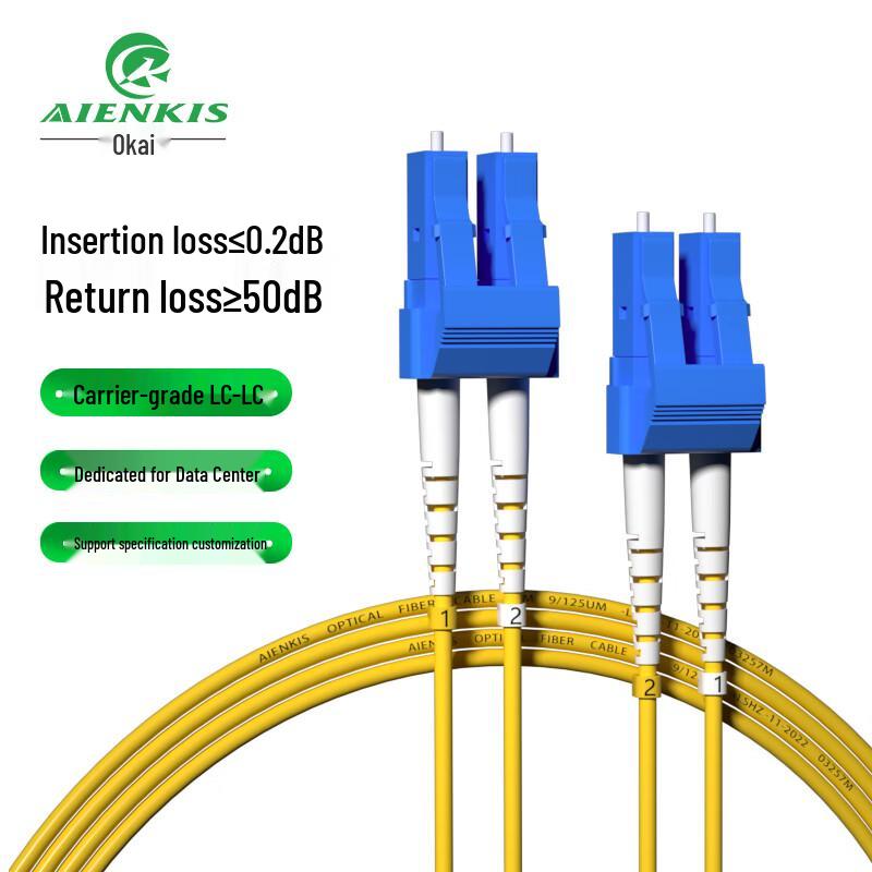 

AIENKIS Carrier-Grade Single-Mode Duplex Fiber Optic Patch Cable 25 Meters