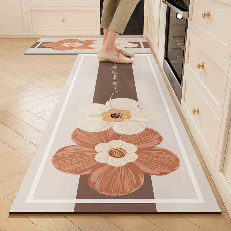Modern Simple Kitchen Floor Mat, Long Water-Absorbing Quick-Drying, Easy To Take Care Of, Diatom Mud Floor Mat, Household Anti-Skid And