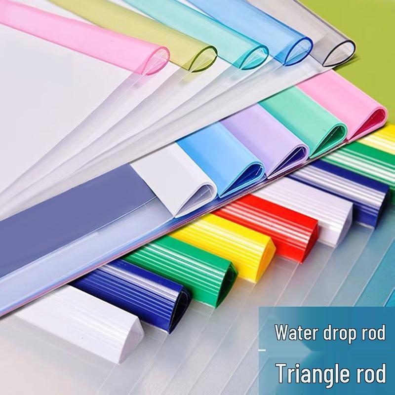 A4 Water Drop Lever Clip Folder with Triangle Pull Rod, Plastic Book Cover for Students