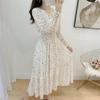 Women's Floral Print V-Neck Long Sleeve Maxi Dress Casual Party