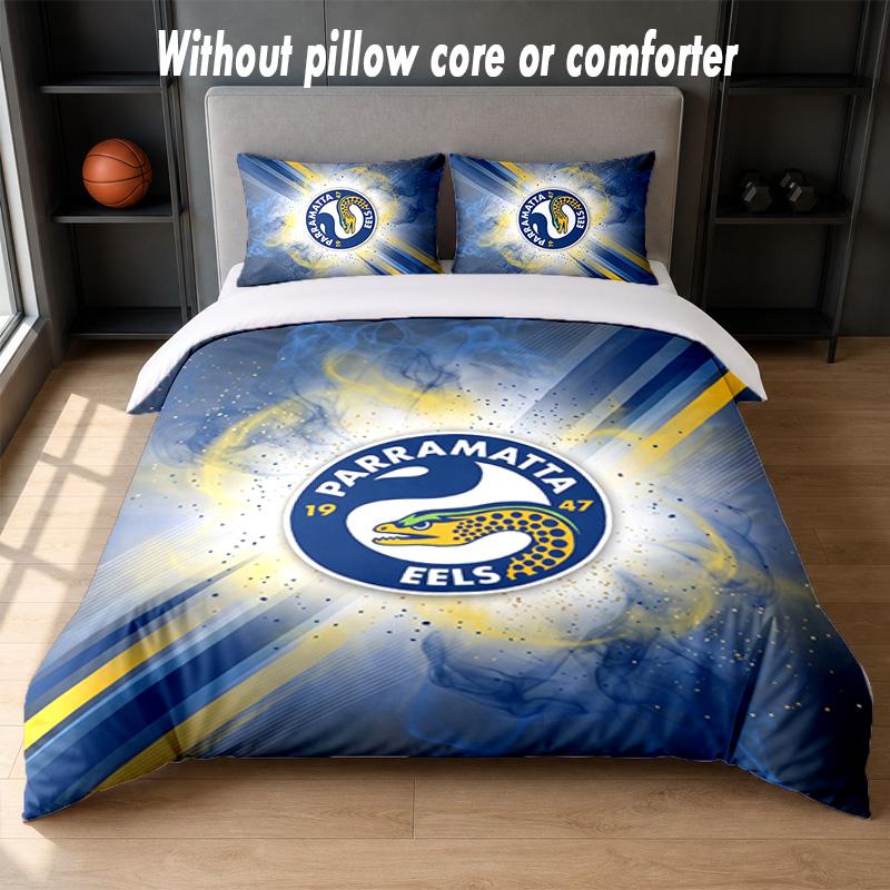 Parramatta Eels Design Bed Bedding Set 1 Duvet Cover + 2 Pillowcases Soft Breathable Household Bed Linens