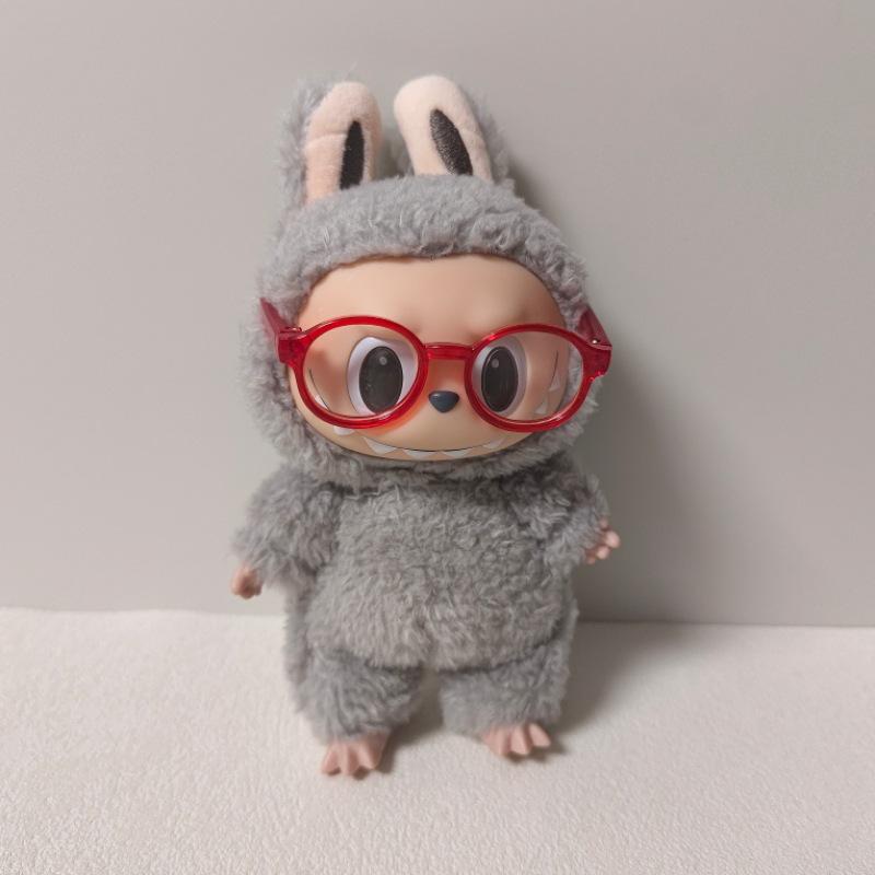 17 см Labubu Очки и Подвеска Макарон Blind Box - Запасная кукла Labubu 1-го и 2-го Поколений 6.5*2.3 CM