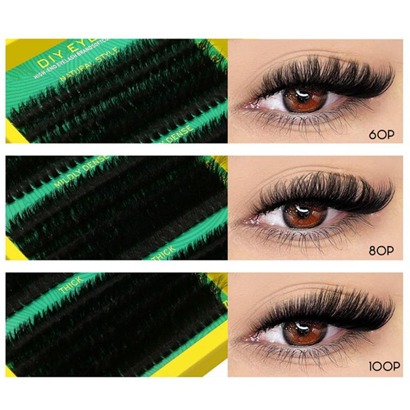 Cluster Lashes Kit Individual Lashes Volume Mixed Tray 3D Faux Mink Lashes Wispy Eyelash Extension Diy Makeup False Eyelashes