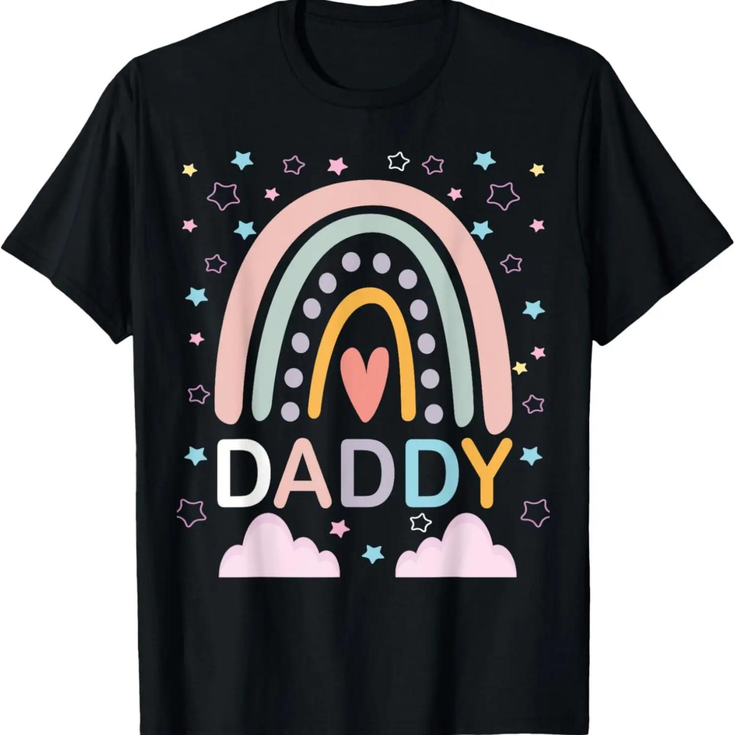 

Daddy Rainbow For Men Dad Family Matching Birthday party T-Shirt XXXXXL чорний