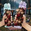 1PC Dried Red Fruit Berry Bouquet Print 750ml Color Plastic Sports Water Bottle Leakproof Flip Straw Lid Suitable for Sports Office Home Use